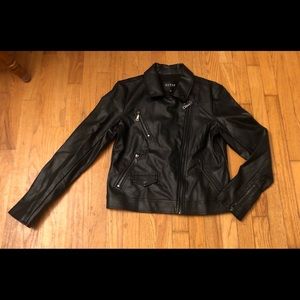 Guess Brand Faux Leather Womens Biker Jacket Size Medium